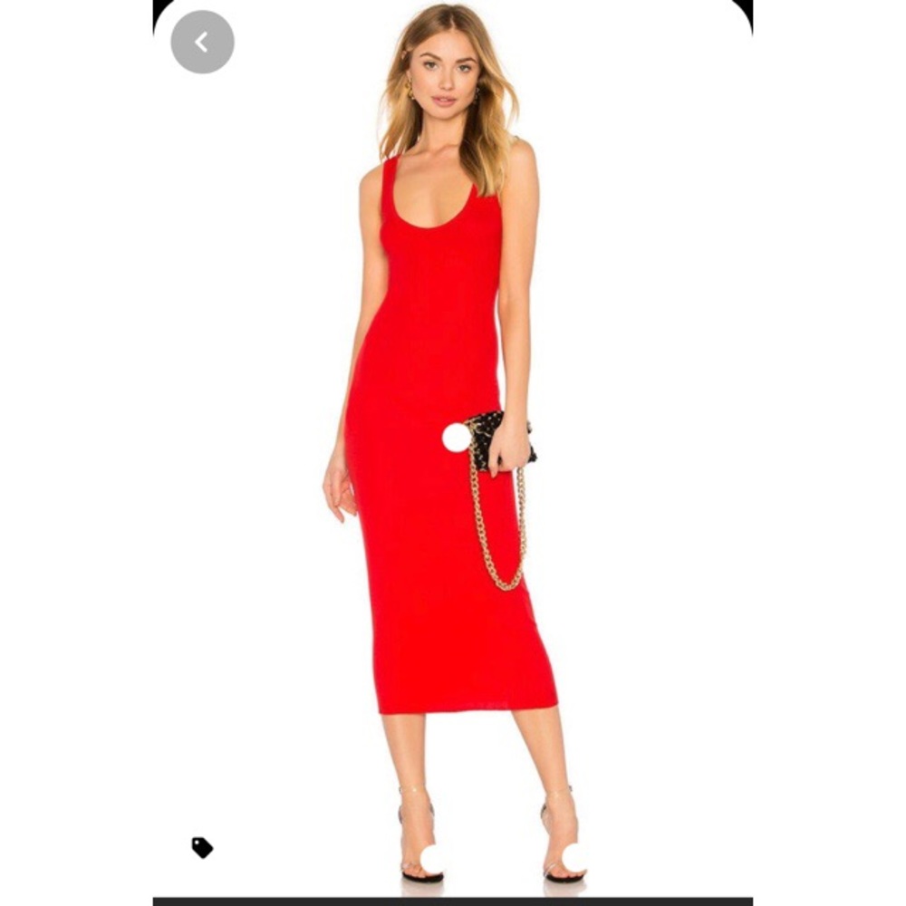 Missguided red midi dress